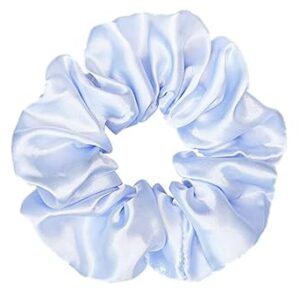 Scrunchies de Satén - Azul Perlado